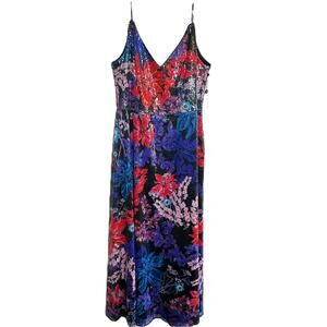 Adrianna Papell Sequin Evening dress Midi Spaghetti Strap Floral Multi 14 NWOT